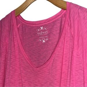 Velvet by Graham & Spencer Size S Lipstick Pink Vintage Slub Oversized T-Shirt
